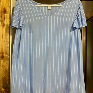 Old Navy Blue and White Striped Blouse